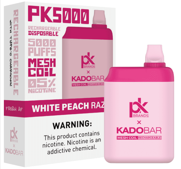 Pod King Kado Bar PK5000 Disposable Vape - 5000 Puffs White Peach Razz